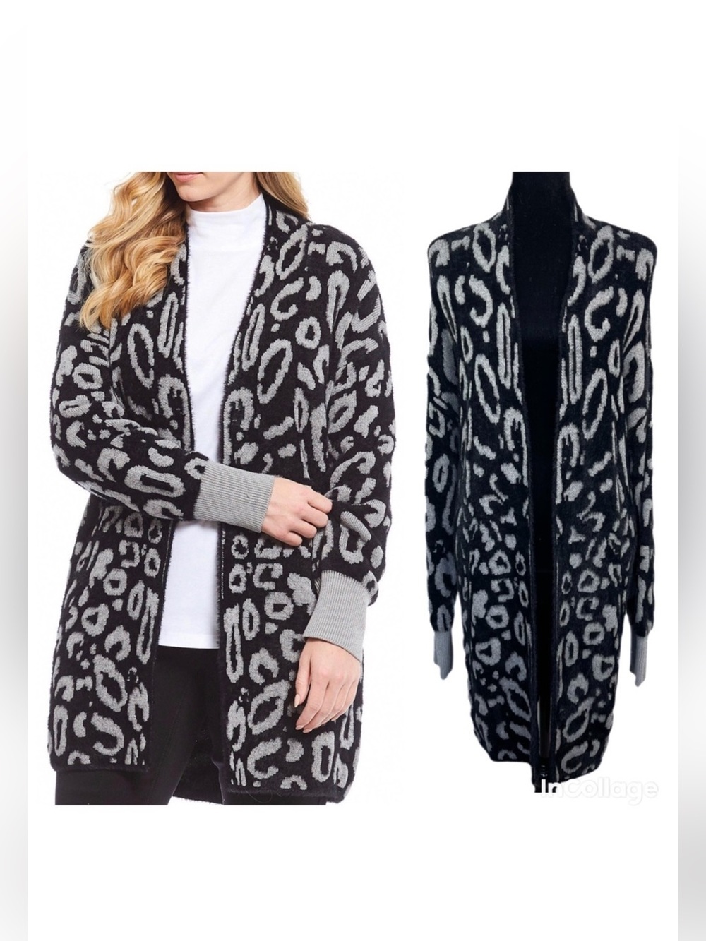 ✅ NWT Westbound Plus Size Animal Print fuzzy cardigan size 2X